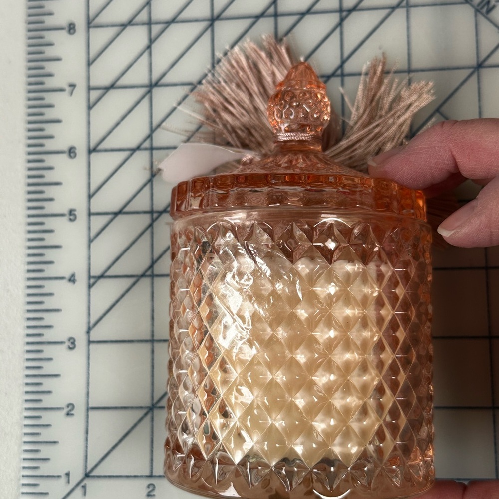 Pink Glass Candle with Lid - Picture 4 of 6